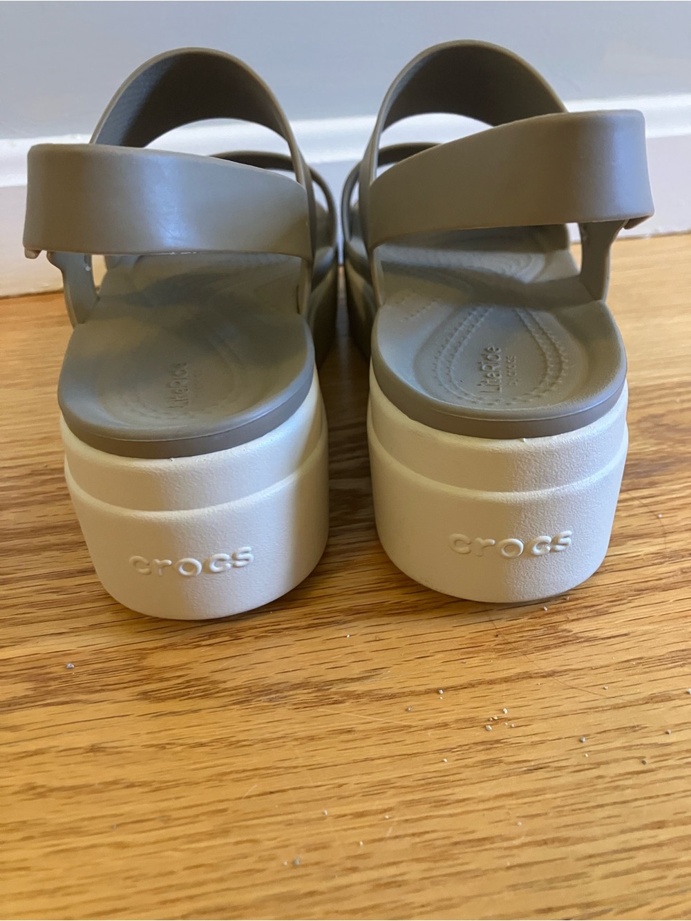 CROCS Brooklyn Low Wedge Platform Sandals with White Sole - Picture 3 of 4